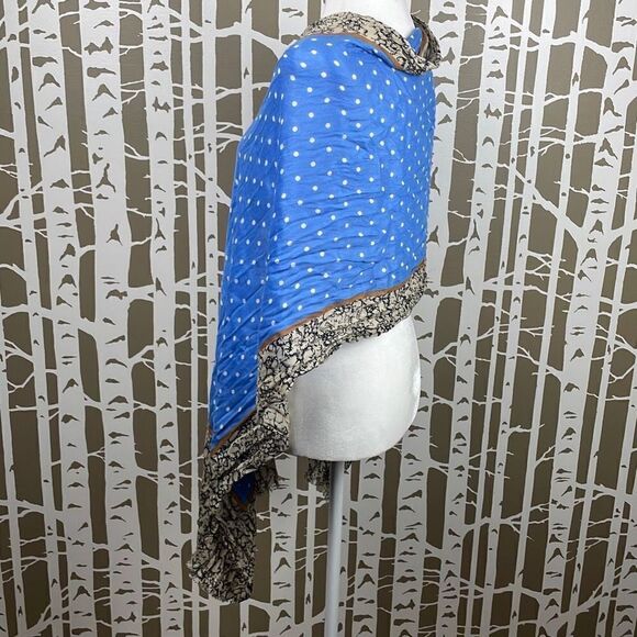 Cruise Ready Cornflower Blue Polka Dot Scarf Wrap - Picture 3 of 10